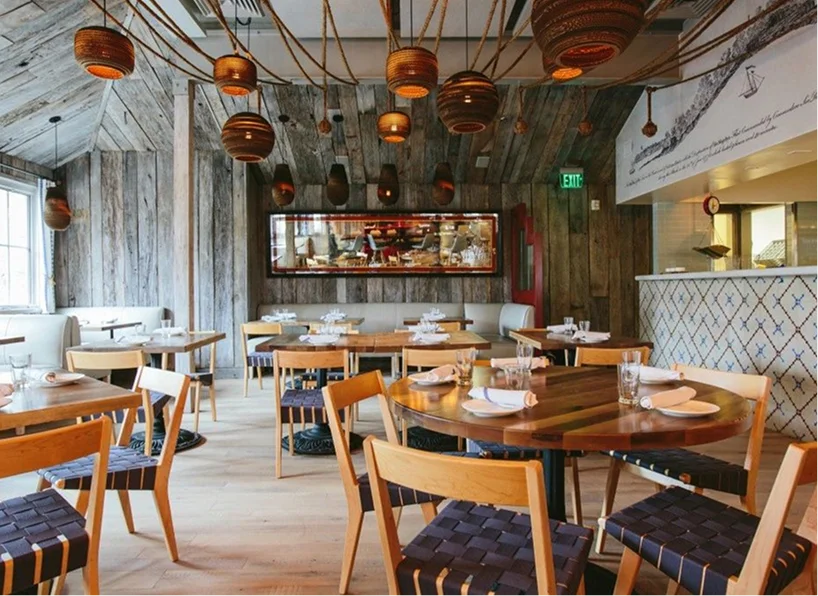 a restaurant with tables and chairs
