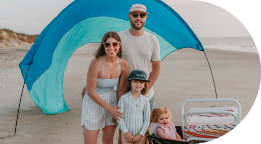 father and mother with daughters